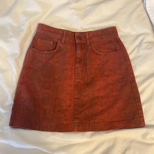 Urban Outfitters snakeskin red mini skirt